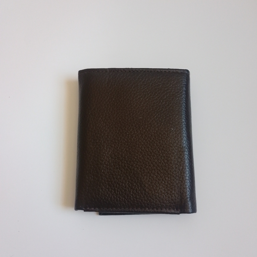 Men's trifold wallet genuine leather dark brown - Picture 9 of 9